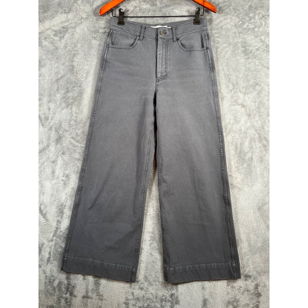 MM Lafleur Milo Jeans 4 28x27 Gray Wide Leg Stretch Crop Minimalist Capsule